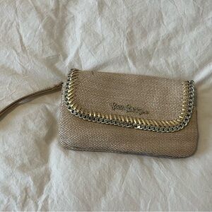 Lilly Pulitzer Woven Gold Chain Clutch Bag